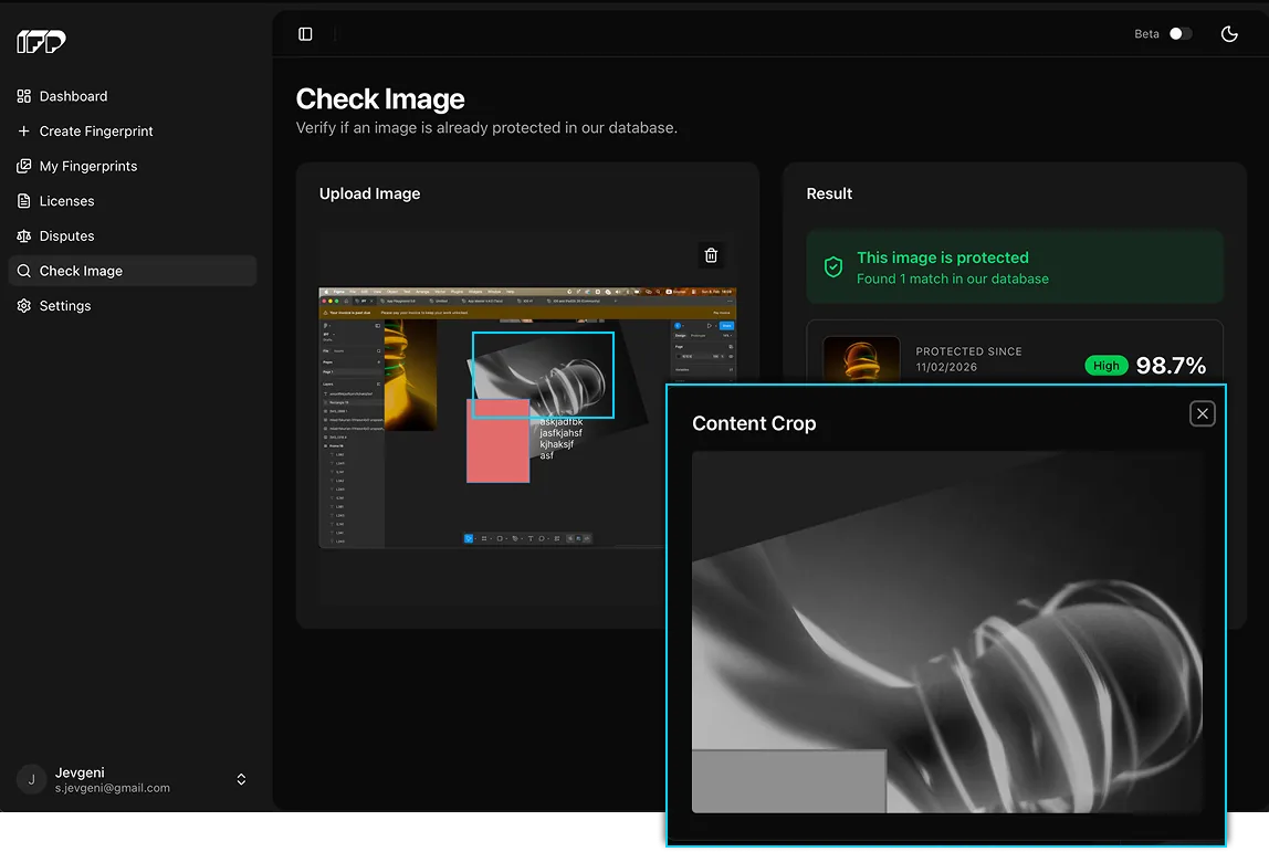 Smart content area detection — cleaned debug image